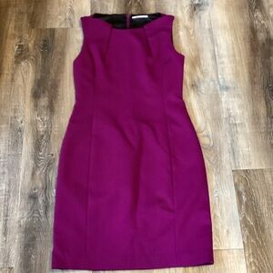 T Tahari Magenta Sleeveless Midi Dress